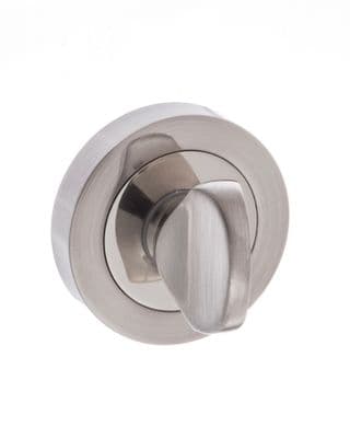Mediterranean WC Turn and Release on Round Rose - Satin Nickel/Polished Nickel