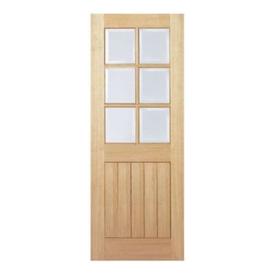 Mexicano Unfinished Oak Bevelled Clear Glazed