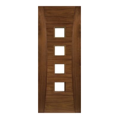 Pamplona Fully Finished Walnut Fire Door Glazed