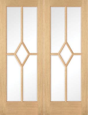 Reims Pair Fully Finished Oak Clear Glazed