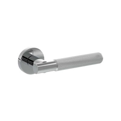Senza Pari Rosarno Knurled Lever Handle on Round Rose - Polished Chrome