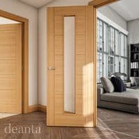 Seville Fully Finished Oak Fire Door Clear Glazed