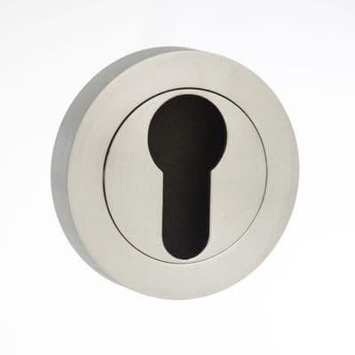 STATUS Euro Escutcheon on Round Rose - Satin Chrome