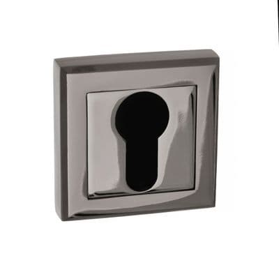 STATUS Euro Escutcheon on Square Rose - Black Nickel