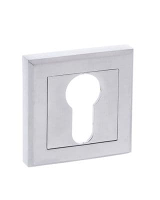 STATUS Euro Escutcheon on Square Rose - Satin Chrome