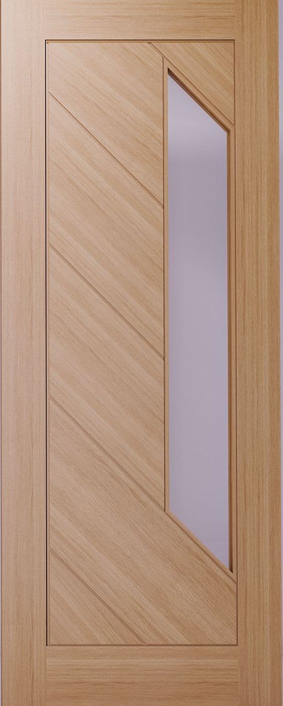 Torino Fully Finished Oak Fire Door Clear Glazed