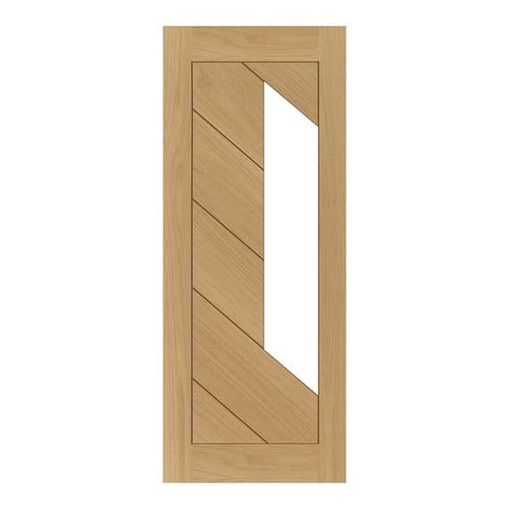 Torino Fully Finished Oak Fire Door Clear Glazed