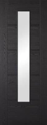 Vancouver Charcoal Black Long Glazed Fire Door