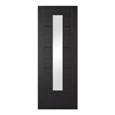 Vancouver Charcoal Black Long Glazed Fire Door