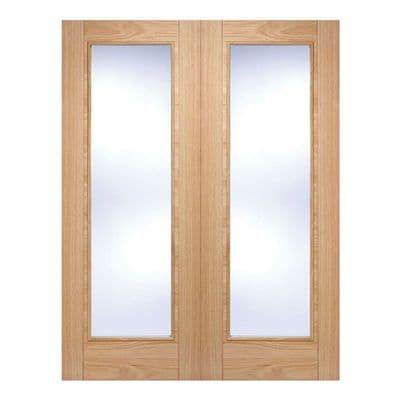 Vancouver Pair Fully Finished Oak Clear Glazed