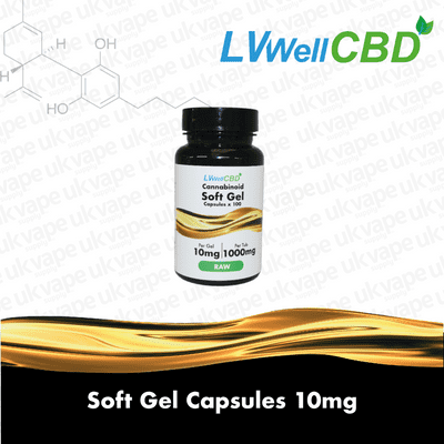LVWell CBD – Raw – Soft Gel Capsules 1000mg Full Spectrum Containing 260mg CBD