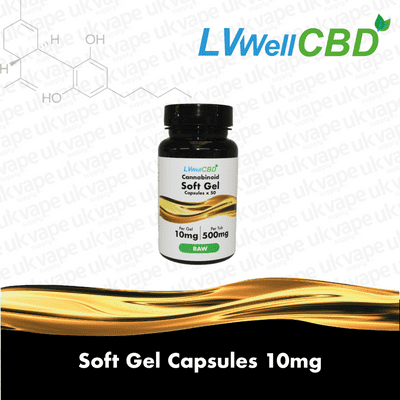 LVWell CBD – Raw – Soft Gel Capsules 500mg Full Spectrum Containing 130mg CBD