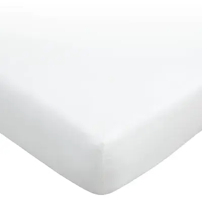 180TC Cotton White Fitted Sheet