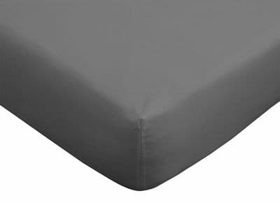 400TC Cotton Sateen Charcoal Fitted Sheet