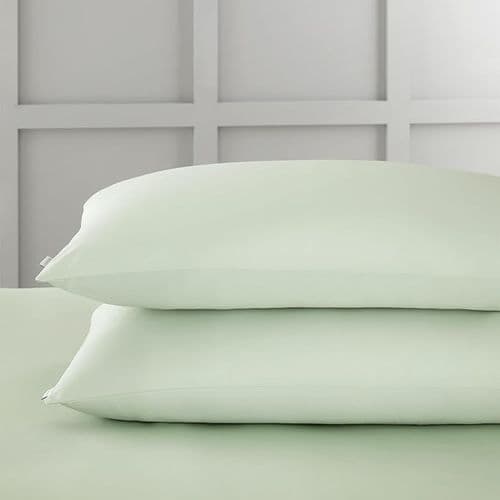 400TC Cotton Sateen Green Pillowcase Pair