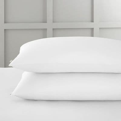 400TC Cotton Sateen White Pillowcase Pair