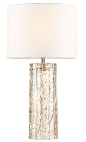 Amber Cut Glass Table Lamp with Shade