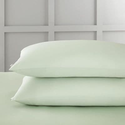 Bianca - 400TC Cotton Sateen Green Pillowcase Pair