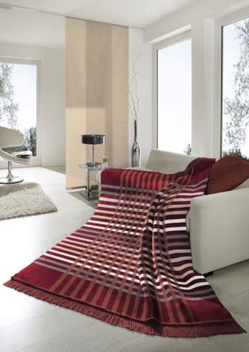 Biederlack  Border Check - Bordeaux (Cotton Home)  140 x 170cm