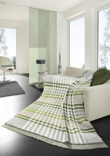 Biederlack  Border Check - Green (Cotton Home)  140 x 170cm