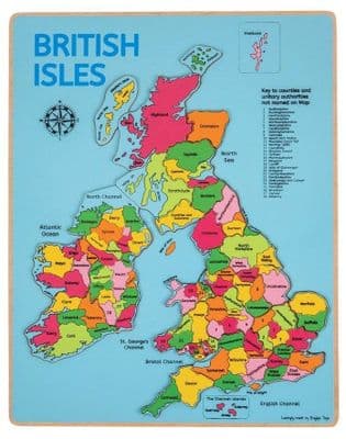 Bigjigs - British Isles Inset Puzzle  (28 pieces)