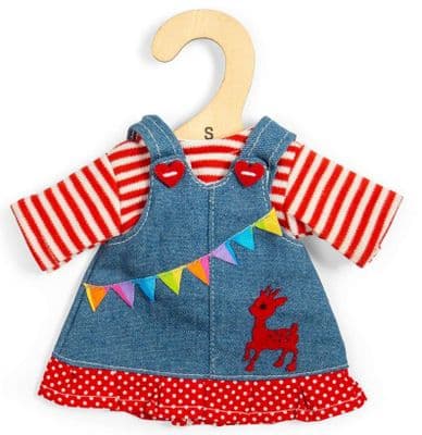 Bigjigs - Denim Pinafore Dress  (for Size Small Doll)
