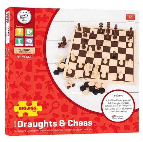 Bigjigs - Draughts & Chess Set
