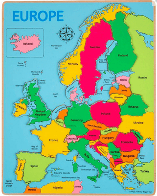 Bigjigs - Europe Inset Puzzle  (25 pieces)