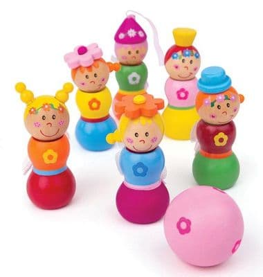 Bigjigs - Fairy Themed Wooden Skittles