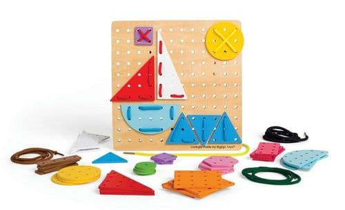 Bigjigs - Geometric Lace-a-shape