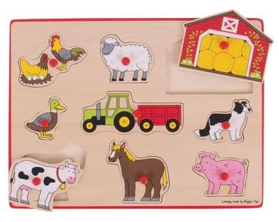 Bigjigs - Lift Out Puzzle (Farm)