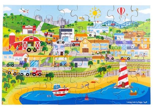 Bigjigs - Transport Town Floor Puzzle (48pc)