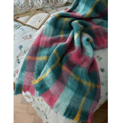 bluebellgray - Highland Check Teal Pink Throw