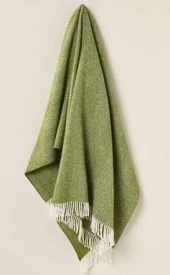 Bronte By Moon - Herringbone Merino Wool Throw - Apple