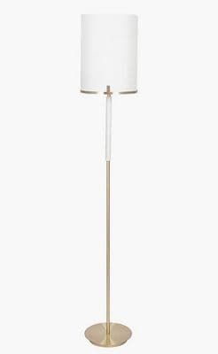 Champagne Gold Metal and Marble Effect Floor Lamp