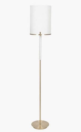 Champagne Gold Metal and Marble Effect Floor Lamp