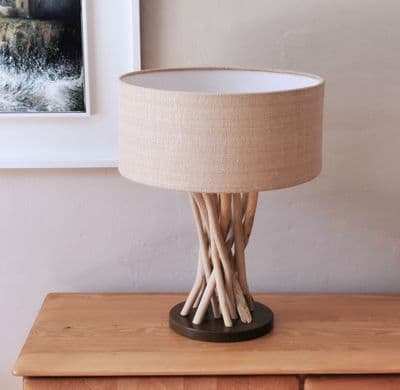 Driftwood Table Lamp with Natural Jute Shade