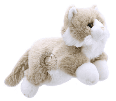 Full-Bodied Cat Puppet (Beige & White)
