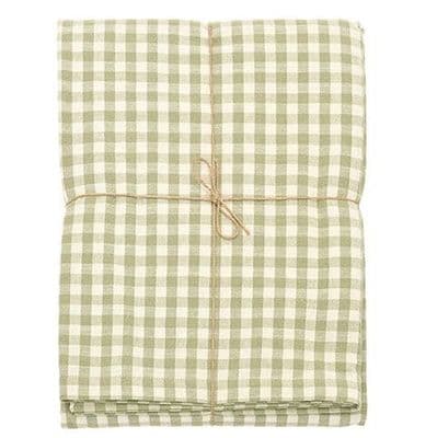 Gingham Tablecloth Pale  Olive (130x180cm)