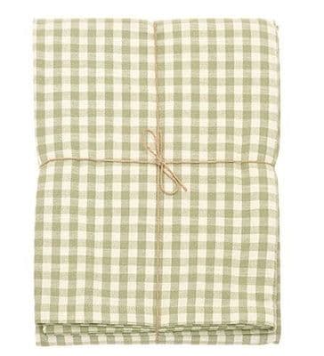 Gingham Tablecloth Pale  Olive (130x230cm)