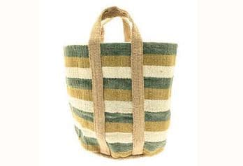 Jute Storage Basket - olive saffron