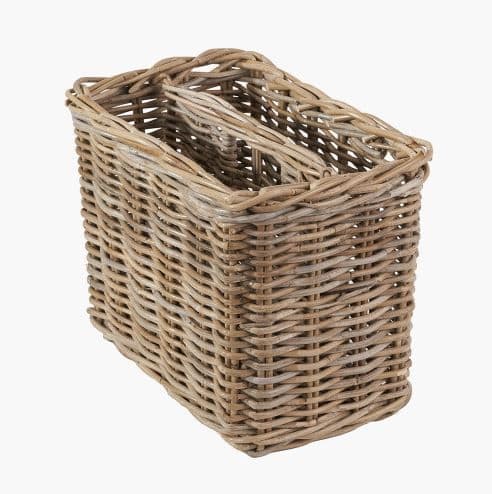 Magazine Basket - Tobs® Grey Kubu Rattan