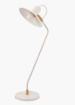 Matt White Metal Angle Arm Task Table Lamp