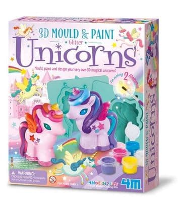 Mould and Paint 3D Glitter Unicorns