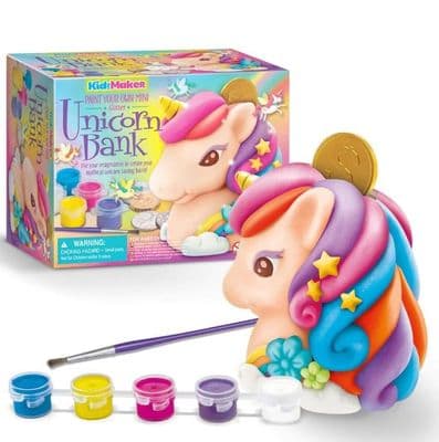 Paint Your Own - Glitter Unicorn Bank