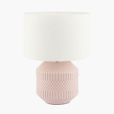 Pink Geo Textured Ceramic Table Lamp