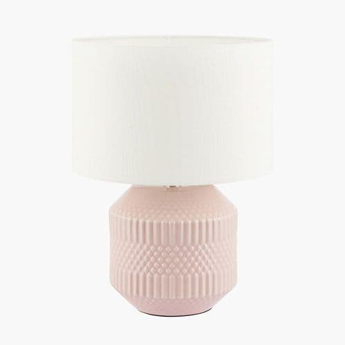 Pink Geo Textured Ceramic Table Lamp
