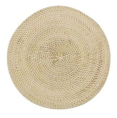 Placemat-Rattan - Circular (White)