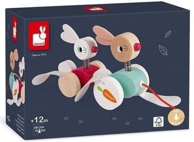 Pull-Along Rabbits (wood) (Janod)