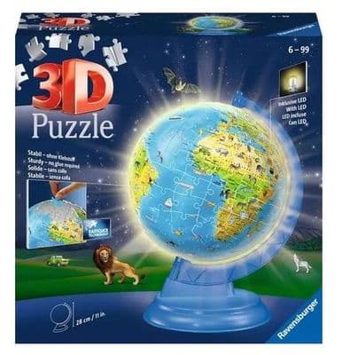 Ravensburger - 3D Puzzle Children's World Map Light Up, (180pc)